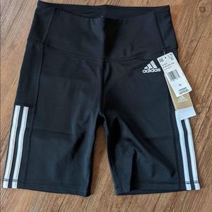 NWT: Women’s Adidas 3-Stripe Aeroready Active Biker Shorts, Black/White, Size M